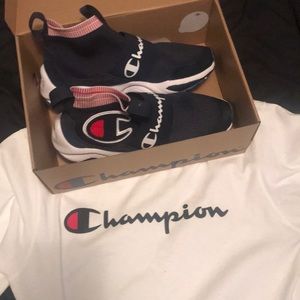 Champion shoes and shirt